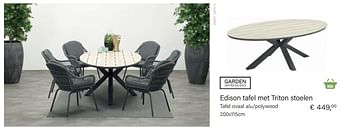 Aanbiedingen Edison tafel ovaal alu-polywood - Garden Impressions - Geldig van 14/03/2021 tot 31/05/2021 bij Multi Bazar