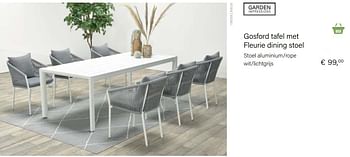 Aanbiedingen Fleurie dining stoel aluminium-rope wit-lichtgrijs - Garden Impressions - Geldig van 14/03/2021 tot 31/05/2021 bij Multi Bazar