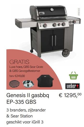 Aanbiedingen Genesis ii gasbbq ep-335 gbs - Weber - Geldig van 14/03/2021 tot 31/05/2021 bij Multi Bazar