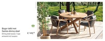 Aanbiedingen Santos dining stoel acacia - rope antraciet incl. kussens - Huismerk - Multi Bazar - Geldig van 14/03/2021 tot 31/05/2021 bij Multi Bazar
