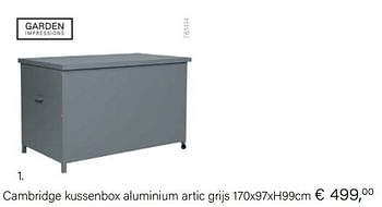 Aanbiedingen Cambridge kussenbox aluminium artic grijs - Garden Impressions - Geldig van 14/03/2021 tot 31/05/2021 bij Multi Bazar