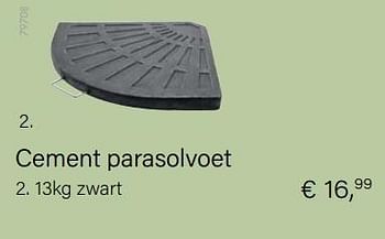 Aanbiedingen Cement parasolvoet 13kg zwart - Huismerk - Multi Bazar - Geldig van 14/03/2021 tot 31/05/2021 bij Multi Bazar