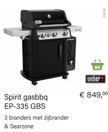 Aanbiedingen Spirit gasbbq ep-335 gbs - Weber - Geldig van 14/03/2021 tot 31/05/2021 bij Multi Bazar