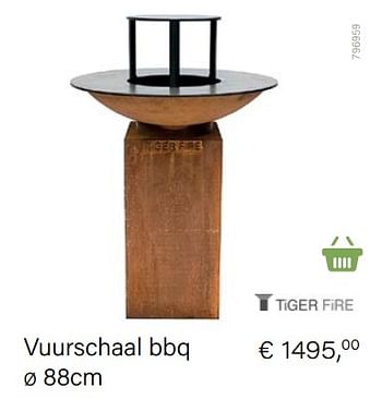 Aanbiedingen Vuurschaal bbq - Tiger Fire - Geldig van 14/03/2021 tot 31/05/2021 bij Multi Bazar