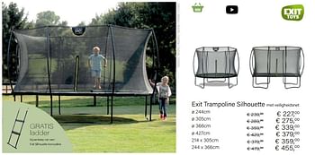 Aanbiedingen Exit trampoline silhouette met veiligheidsnet - Exit - Geldig van 14/03/2021 tot 31/05/2021 bij Multi Bazar