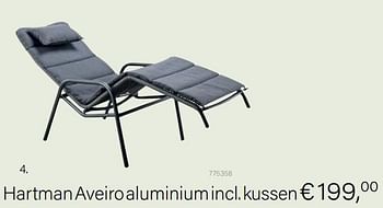 Aanbiedingen Hartman aveiro aluminium incl. kussen - Hartman - Geldig van 14/03/2021 tot 31/05/2021 bij Multi Bazar