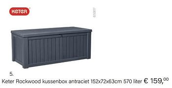 Aanbiedingen Keter rockwood kussenbox antracite - Keter - Geldig van 14/03/2021 tot 31/05/2021 bij Multi Bazar