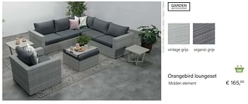 Aanbiedingen Orangebird loungeset midden element - Garden Impressions - Geldig van 14/03/2021 tot 31/05/2021 bij Multi Bazar