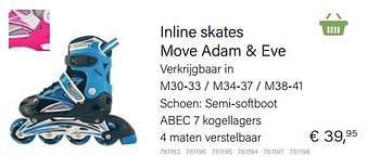 Aanbiedingen Inline skate move eve + adam - Move - Geldig van 14/03/2021 tot 31/05/2021 bij Multi Bazar