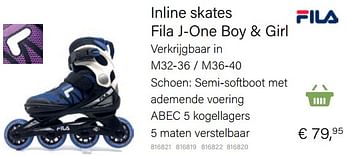 Aanbiedingen Inline skates fila j-one boy + girl - Fila - Geldig van 14/03/2021 tot 31/05/2021 bij Multi Bazar