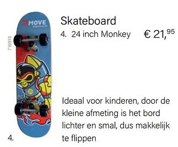 Aanbiedingen Skateboard 24 inch monkey - Maple Leaf - Geldig van 14/03/2021 tot 31/05/2021 bij Multi Bazar