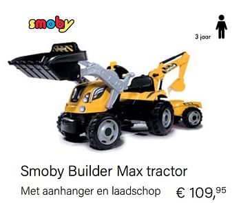 Aanbiedingen Smoby builder max tractor - Smoby - Geldig van 14/03/2021 tot 31/05/2021 bij Multi Bazar