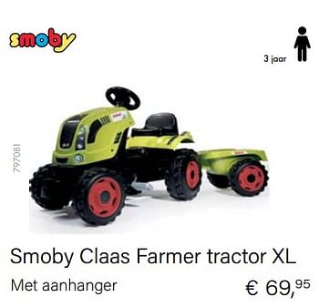 Aanbiedingen Smoby claas farmer tractor xl - Smoby - Geldig van 14/03/2021 tot 31/05/2021 bij Multi Bazar