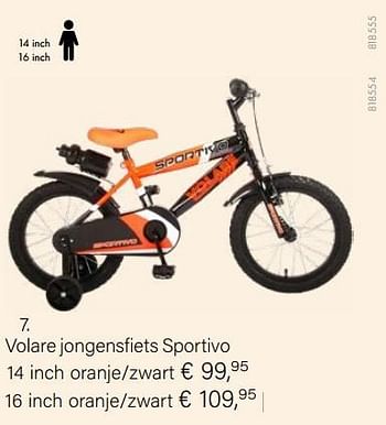 Aanbiedingen Volare jongensfiets sportivo 14 inch oranje-zwart - Volare - Geldig van 14/03/2021 tot 31/05/2021 bij Multi Bazar