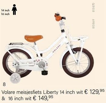 Aanbiedingen Volare meisjesfiets liberty 14 inch wit - Volare - Geldig van 14/03/2021 tot 31/05/2021 bij Multi Bazar