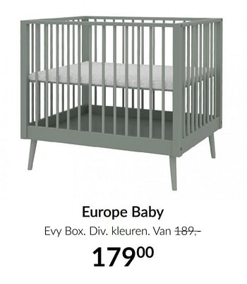 Aanbiedingen Europe baby evy box - Europe baby - Geldig van 16/03/2021 tot 12/04/2021 bij Babypark
