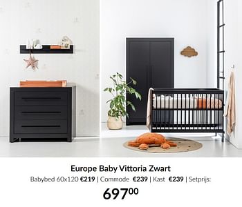 Aanbiedingen Europe baby vittoria zwart - Europe baby - Geldig van 16/03/2021 tot 12/04/2021 bij Babypark