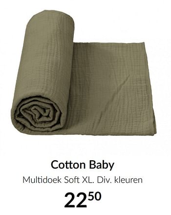Aanbiedingen Cotton baby multidoek soft xl - Cottonbaby  - Geldig van 16/03/2021 tot 12/04/2021 bij Babypark