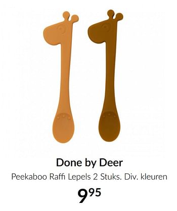 Aanbiedingen Done by deer peekaboo raffi lepels - Done by Deer - Geldig van 16/03/2021 tot 12/04/2021 bij Babypark
