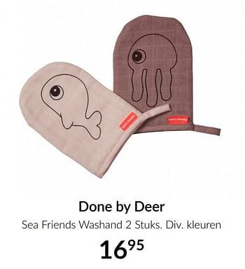 Aanbiedingen Done by deer sea friends washand - Done by Deer - Geldig van 16/03/2021 tot 12/04/2021 bij Babypark