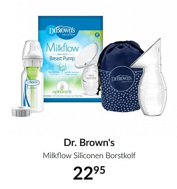 Aanbiedingen Dr. brown`s milkflow siliconen borstkolf - DrBrown's - Geldig van 16/03/2021 tot 12/04/2021 bij Babypark