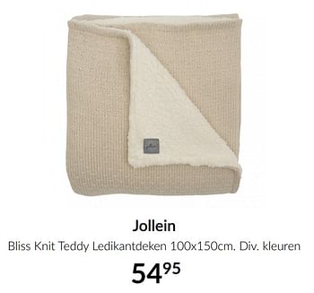 Aanbiedingen Jollein bliss knit teddy ledikantdeken - Jollein - Geldig van 16/03/2021 tot 12/04/2021 bij Babypark