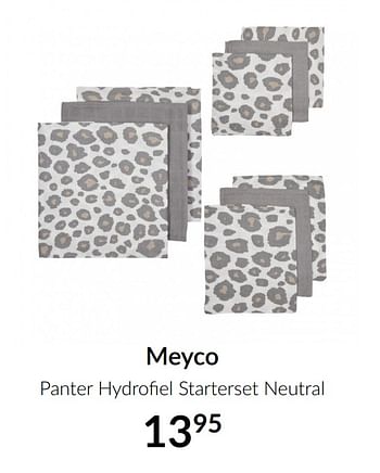 Aanbiedingen Meyco panter hydrofiel starterset neutral - Meyco - Geldig van 16/03/2021 tot 12/04/2021 bij Babypark