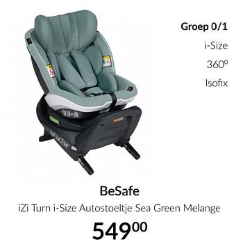 Aanbiedingen Besafe izi turn i-size autostoeltje sea green melange - BeSafe - Geldig van 16/03/2021 tot 12/04/2021 bij Babypark