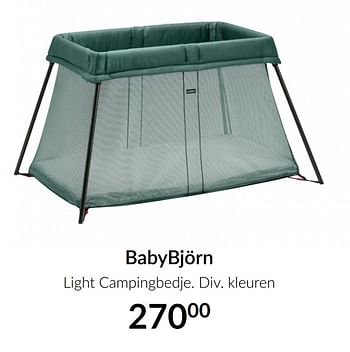 Aanbiedingen Babybjörn light campingbedje - BabyBjorn - Geldig van 16/03/2021 tot 12/04/2021 bij Babypark
