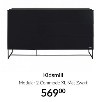 Aanbiedingen Kidsmill modular 2 commode xl mat zwart - Kidsmill - Geldig van 16/03/2021 tot 12/04/2021 bij Babypark