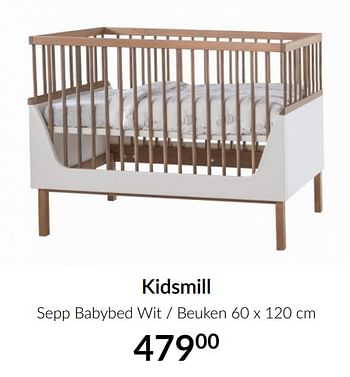 Aanbiedingen Kidsmill sepp babybed wit - beuken - Kidsmill - Geldig van 16/03/2021 tot 12/04/2021 bij Babypark