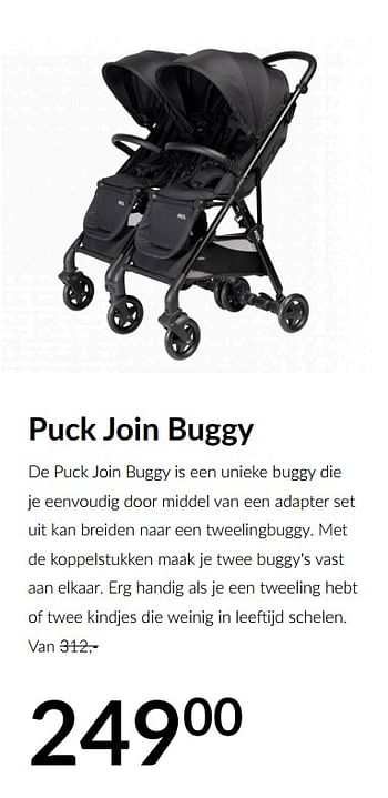 Aanbiedingen Puck join buggy - Puck - Geldig van 16/03/2021 tot 12/04/2021 bij Babypark