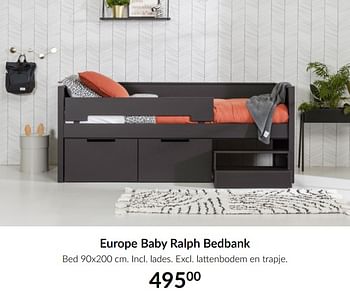 Aanbiedingen Europe baby ralph bedbank - Europe baby - Geldig van 16/03/2021 tot 12/04/2021 bij Babypark