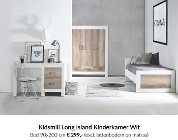 Aanbiedingen Kidsmill long island kinderkamer wit bed - Kidsmill - Geldig van 16/03/2021 tot 12/04/2021 bij Babypark