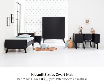 Aanbiedingen Kidsmill sixties zwart mat bed - Kidsmill - Geldig van 16/03/2021 tot 12/04/2021 bij Babypark