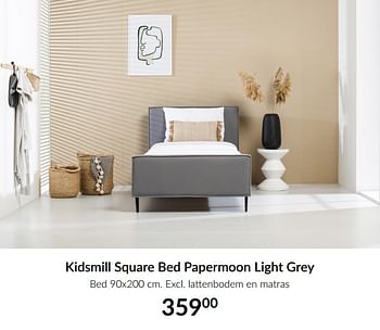 Aanbiedingen Kidsmill square bed papermoon light grey - Kidsmill - Geldig van 16/03/2021 tot 12/04/2021 bij Babypark