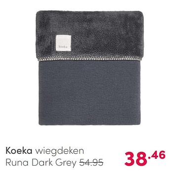 Aanbiedingen Koeka wiegdeken runa dark grey - Koeka - Geldig van 21/03/2021 tot 27/03/2021 bij Baby & Tiener Megastore