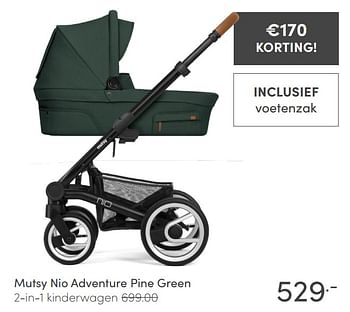 Aanbiedingen Mutsy nio adventure pine green 2-in-1 kinderwagen - Mutsy - Geldig van 21/03/2021 tot 27/03/2021 bij Baby & Tiener Megastore