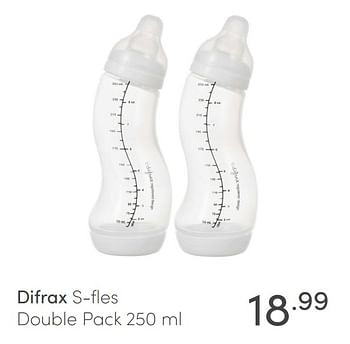 Aanbiedingen Difrax s-fles double pack - Difrax - Geldig van 21/03/2021 tot 27/03/2021 bij Baby & Tiener Megastore