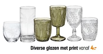 Aanbiedingen Diverse glazen met print - Huismerk - Kwantum - Geldig van 15/03/2021 tot 31/03/2021 bij Kwantum