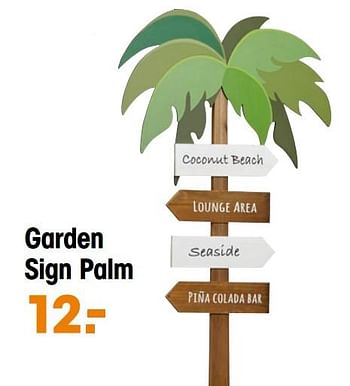 Aanbiedingen Garden sign palm - Huismerk - Kwantum - Geldig van 15/03/2021 tot 31/03/2021 bij Kwantum