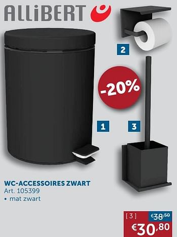 Aanbiedingen Wc-accessoires zwart - Allibert - Geldig van 30/03/2021 tot 26/04/2021 bij Zelfbouwmarkt