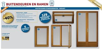 Aanbiedingen Houten ramen standaardmaten - meranti - Geldig van 30/03/2021 tot 26/04/2021 bij Zelfbouwmarkt