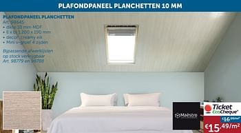 Aanbiedingen Plafondpaneel planchetten - Maestro - Geldig van 30/03/2021 tot 26/04/2021 bij Zelfbouwmarkt