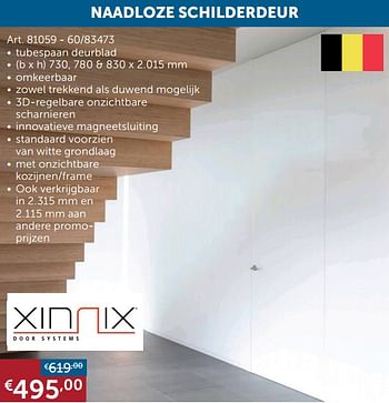 Aanbiedingen Naadloze schilderdeur - Xinnix - Geldig van 30/03/2021 tot 26/04/2021 bij Zelfbouwmarkt