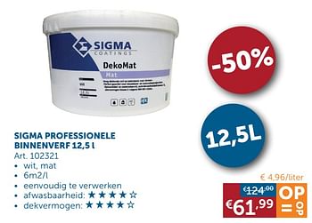Aanbiedingen Sigma professionele binnenverf - Sigma - Geldig van 30/03/2021 tot 26/04/2021 bij Zelfbouwmarkt