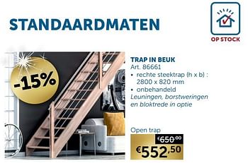 Aanbiedingen Trap in beuk open trap - Geldig van 30/03/2021 tot 26/04/2021 bij Zelfbouwmarkt