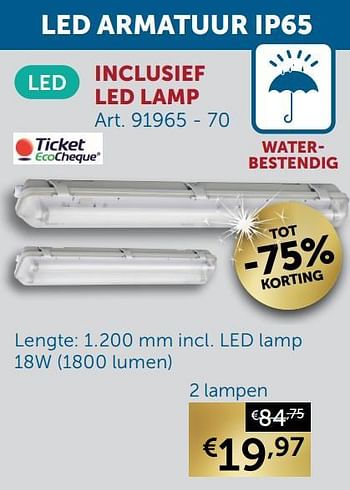 Aanbiedingen Led armatuur ip65 2 lampen - Geldig van 30/03/2021 tot 26/04/2021 bij Zelfbouwmarkt