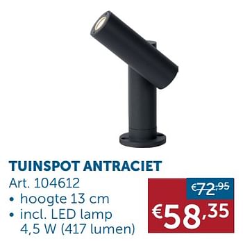 Aanbiedingen Tuinspot antraciet - Geldig van 30/03/2021 tot 26/04/2021 bij Zelfbouwmarkt