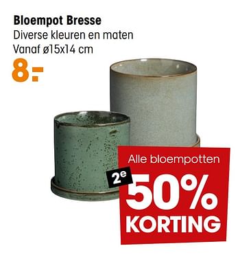Aanbiedingen Bloempot bresse - Huismerk - Kwantum - Geldig van 29/03/2021 tot 11/04/2021 bij Kwantum